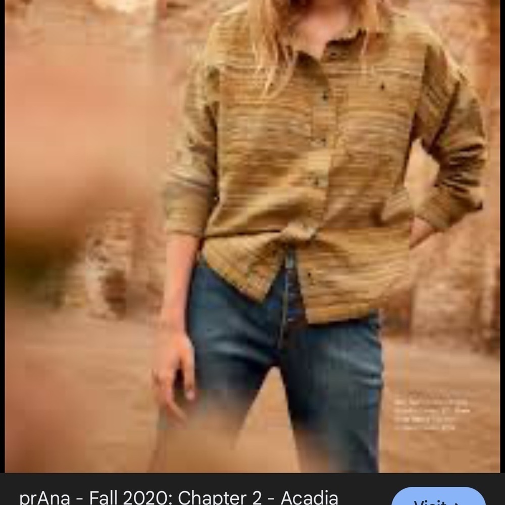 Prana Dyri Tan Casual Button Down Shirt